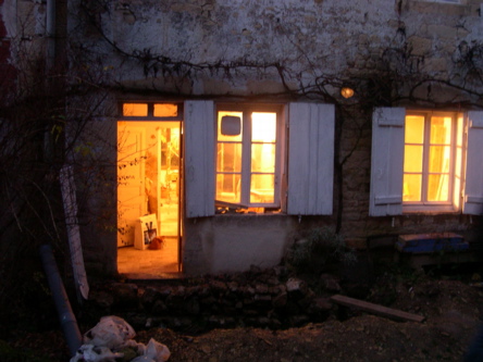 winter evening on court yard
