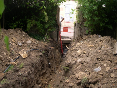 ditch in garden