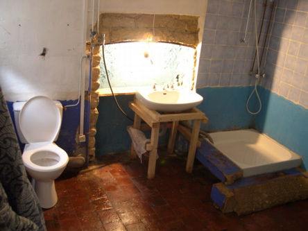 washing room stripped bare
