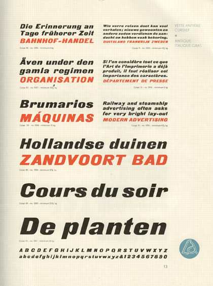 type catalogue